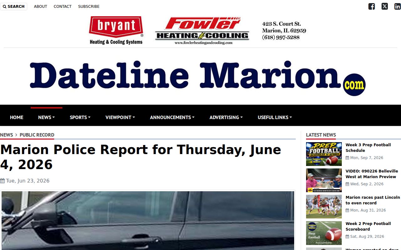 Dateline Marion police report article
